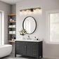 32 in. 5-Light Black Gold Bathroom Vanity Light Fixture, Clear Glass Shade Wall Sconce for Bathroom, Mirror, or Hallway