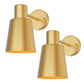 5.1 in. 2-Pack Gold Wireless Wall Sconces, Dimmable LED Wall Lights with Remote Control for Bathroom