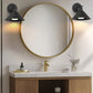 9 in. 2-Pack Black Wireless Wall Sconces, Dimmable LED Wall Lights with Remote Control for Bathroom