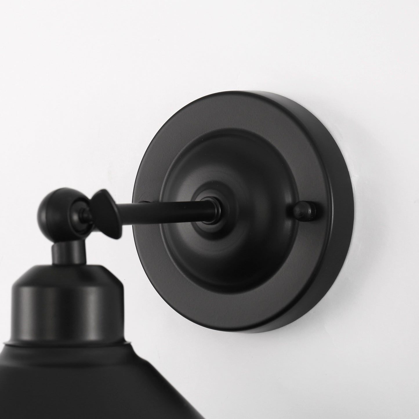 9 in. 2-Pack Black Wireless Wall Sconces, Dimmable LED Wall Lights with Remote Control for Bathroom
