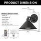 9 in. 2-Pack Black Wireless Wall Sconces, Dimmable LED Wall Lights with Remote Control for Bathroom