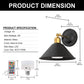 9 in.2-Pack Black and Gold Bell Wireless Wall Sconces, Dimmable LED Wall Lights with Remote Control for Bathroom Bedroom