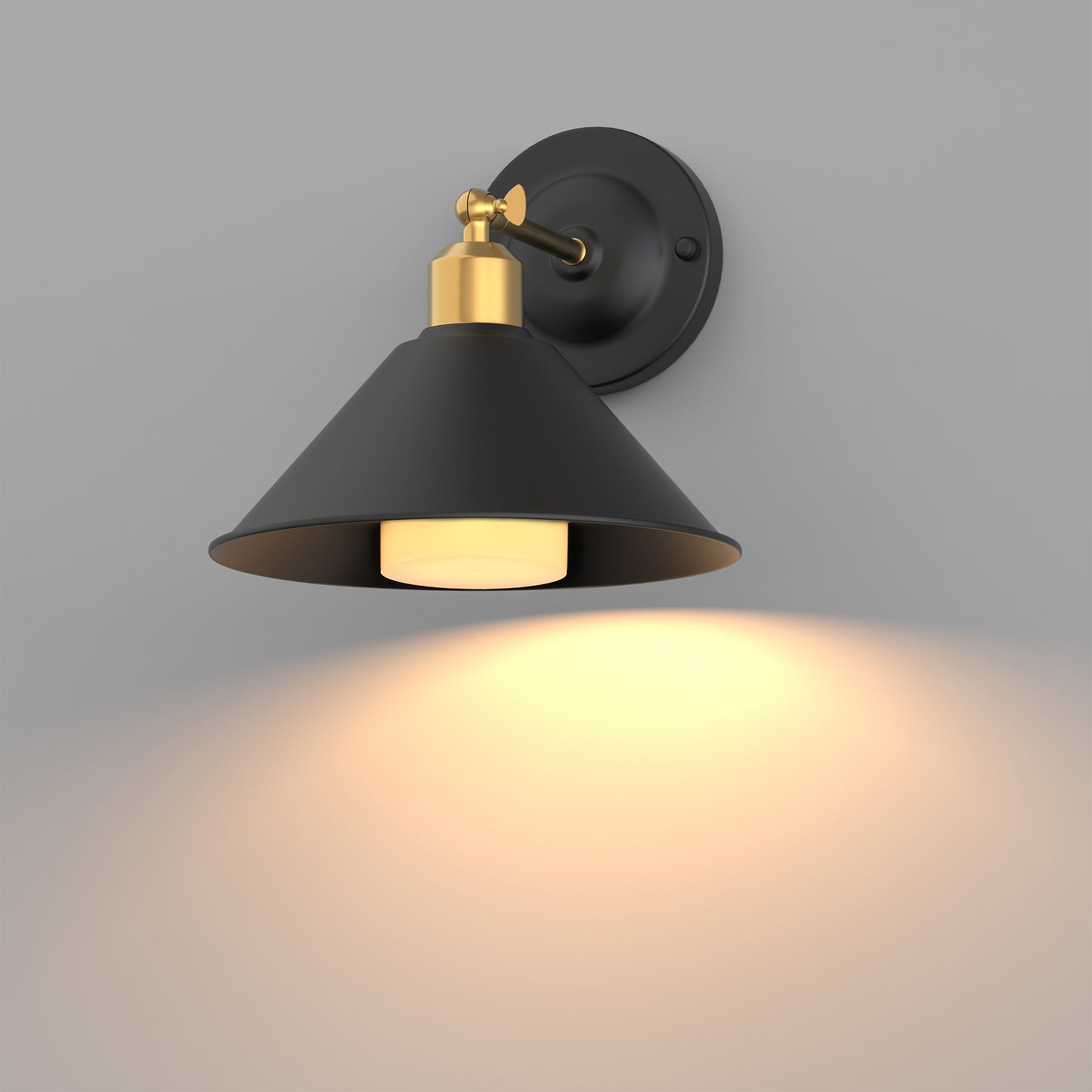 9 in.2-Pack Black and Gold Bell Wireless Wall Sconces, Dimmable LED Wall Lights with Remote Control for Bathroom Bedroom