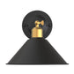 9 in.2-Pack Black and Gold Bell Wireless Wall Sconces, Dimmable LED Wall Lights with Remote Control for Bathroom Bedroom