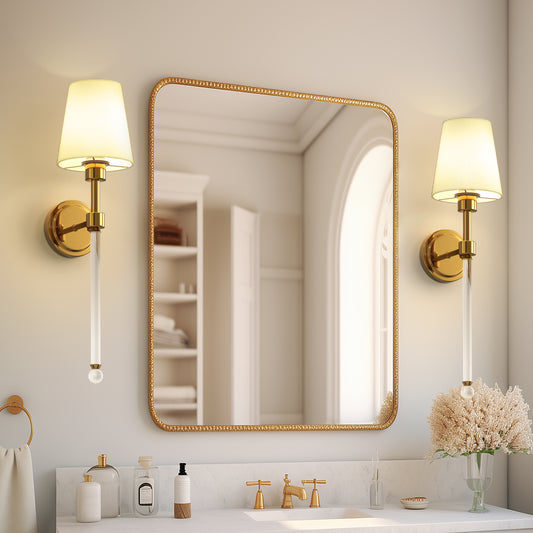 YANSUN 2-Pack Indoor Wall Sconces with Acrylic Cone Shade, 2W RGB CW Dimmable LED, Remote-Controlled, Extra Bulbs Included