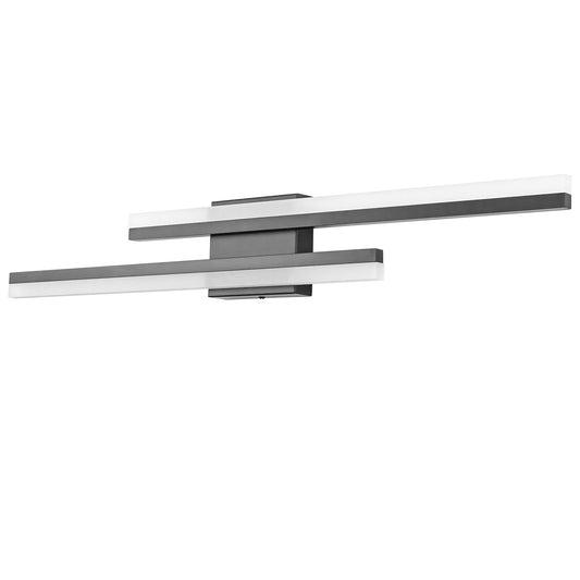 YANSUN 2-Light Modern Matte Black LED Wall Sconce with Frosted Acrylic Shade, Linear Sconce for Bedroom, Hallway, Living Room