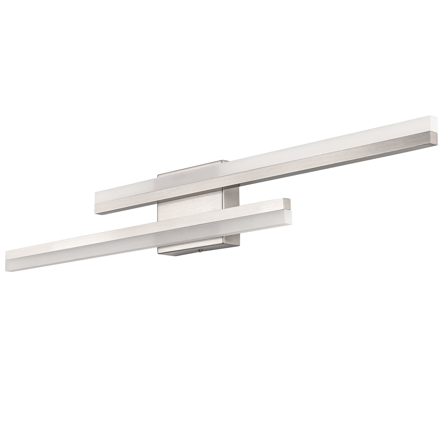 2-Light Minimalist Nickel LED Wall Sconce with Frosted Acrylic Shade, Modern Wall Light for Bedroom, Living Room