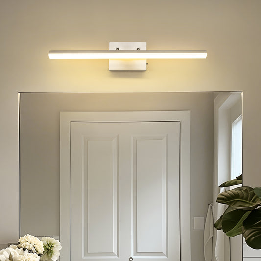 24 in. 24-Watt 1-Light Nickel Vanity Light Integrated LED Wall Sconce for Bathroom, Modern Matte Black Light Bar Over