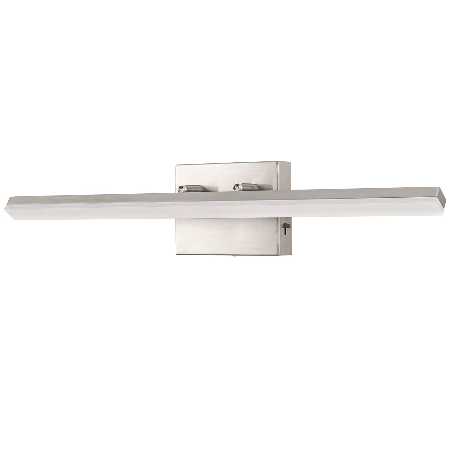 24 in. 24-Watt 1-Light Nickel Vanity Light Integrated LED Wall Sconce for Bathroom, Modern Matte Black Light Bar Over