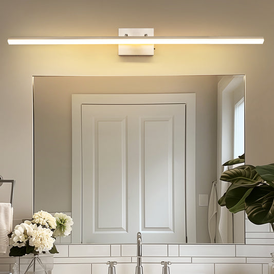 24-Watt 1-Light Nickel Integrated LED Vanity Light, 48 in. Modern Bathroom Wall Sconce, Adjustable Light Bar for Mirror
