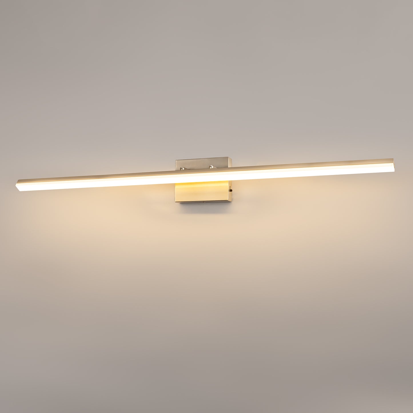 24-Watt 1-Light Nickel Integrated LED Vanity Light, 48 in. Modern Bathroom Wall Sconce, Adjustable Light Bar for Mirror