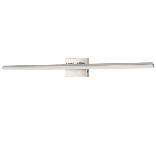 YANSUN 24-Watt 1-Light Nickel Integrated LED Vanity Light, 48 in. Modern Adjustable Wall Sconce for Bathroom or Various