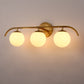 24 in. 3-Light Brass Vanity Light Fixture with Frosted Glass Globes Modern Wall Sconce for Bathroom, Mirror, and Hallway