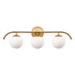 24 in. 3-Light Brass Vanity Light Fixture with Frosted Glass Globes Modern Wall Sconce for Bathroom, Mirror, and Hallway