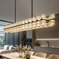 53 in. 60-Light Black Crystal Rectangular Chandelier for Large Living Room, Dining Room