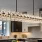 53 in. 60-Light Black Crystal Rectangular Chandelier for Large Living Room, Dining Room