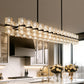 53 in. 60-Light Black Crystal Rectangular Chandelier for Large Living Room, Dining Room
