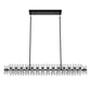 53 in. 60-Light Black Crystal Rectangular Chandelier for Large Living Room, Dining Room