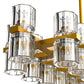 53 in. 60-Light Gold Crystal Rectangular Chandelier for Large Living Room, Dining Room