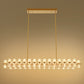 53 in. 60-Light Gold Crystal Rectangular Chandelier for Large Living Room, Dining Room