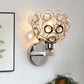 6.7 in. 1-Light Brushed Nickel Wall Sconce,with Crystal Dome Shade for Living Room Foyer