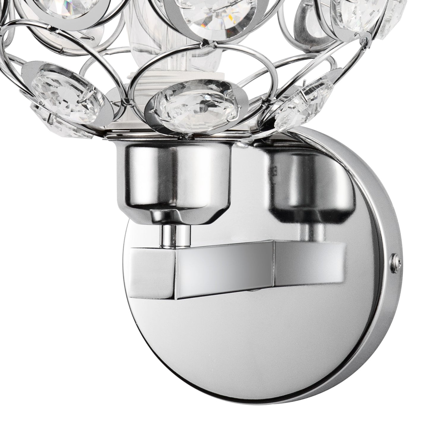 6.7 in. 1-Light Brushed Nickel Wall Sconce,with Crystal Dome Shade for Living Room Foyer