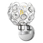 6.7 in. 1-Light Brushed Nickel Wall Sconce,with Crystal Dome Shade for Living Room Foyer
