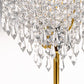 17 in. Gold LED Table Lamp Clear Crystal with 3-Way Dimmer Rotary Switch and Dual USB Charging Ports