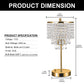 17 in. Gold LED Table Lamp Clear Crystal with 3-Way Dimmer Rotary Switch and Dual USB Charging Ports