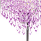 17 in. Chrome LED Integrated Table Lamp with Purple Crystal with 3-Way Dimmer Rotary Switch and Dual USB Charging Ports