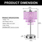 17 in. Chrome LED Integrated Table Lamp with Purple Crystal with 3-Way Dimmer Rotary Switch and Dual USB Charging Ports
