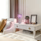 17 in. Chrome LED Integrated Table Lamp with Purple Crystal with 3-Way Dimmer Rotary Switch and Dual USB Charging Ports