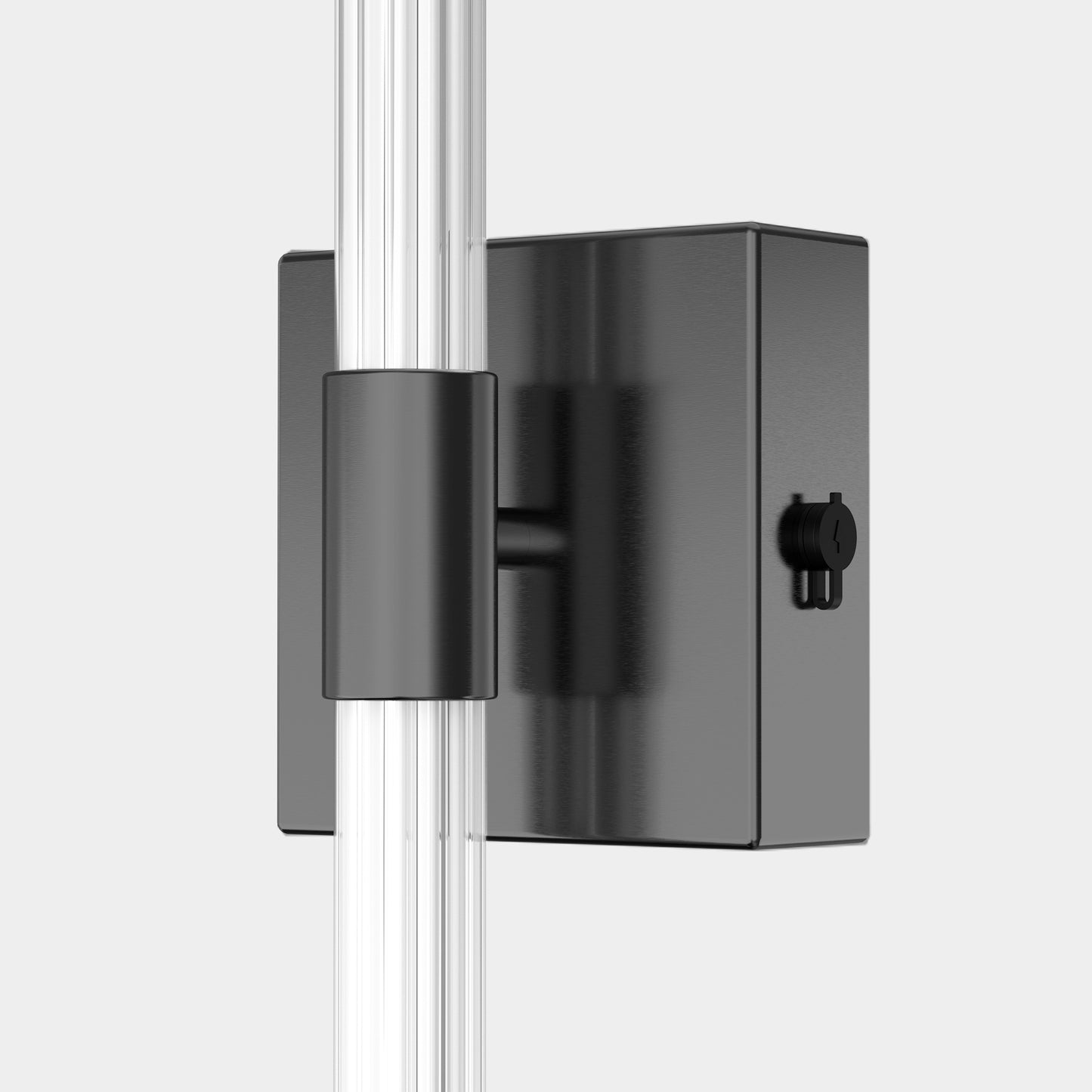 24 in. Black 1-Light LED Wall Sconce Set, Wireless Rechargeable Vanity Light Bar for Bedroom and Bathroom 2 Pack