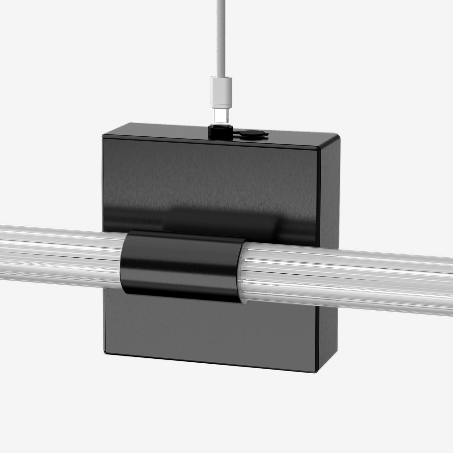 24 in. Black 1-Light LED Wall Sconce Set, Wireless Rechargeable Vanity Light Bar for Bedroom and Bathroom 2 Pack