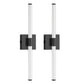 24 in. Black 1-Light LED Wall Sconce Set, Wireless Rechargeable Vanity Light Bar for Bedroom and Bathroom 2 Pack