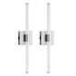 24 in. Nickel 1-Light LED Wall Sconce Set, Wireless Rechargeable Vanity Light Bar for Bedroom and Bathroom