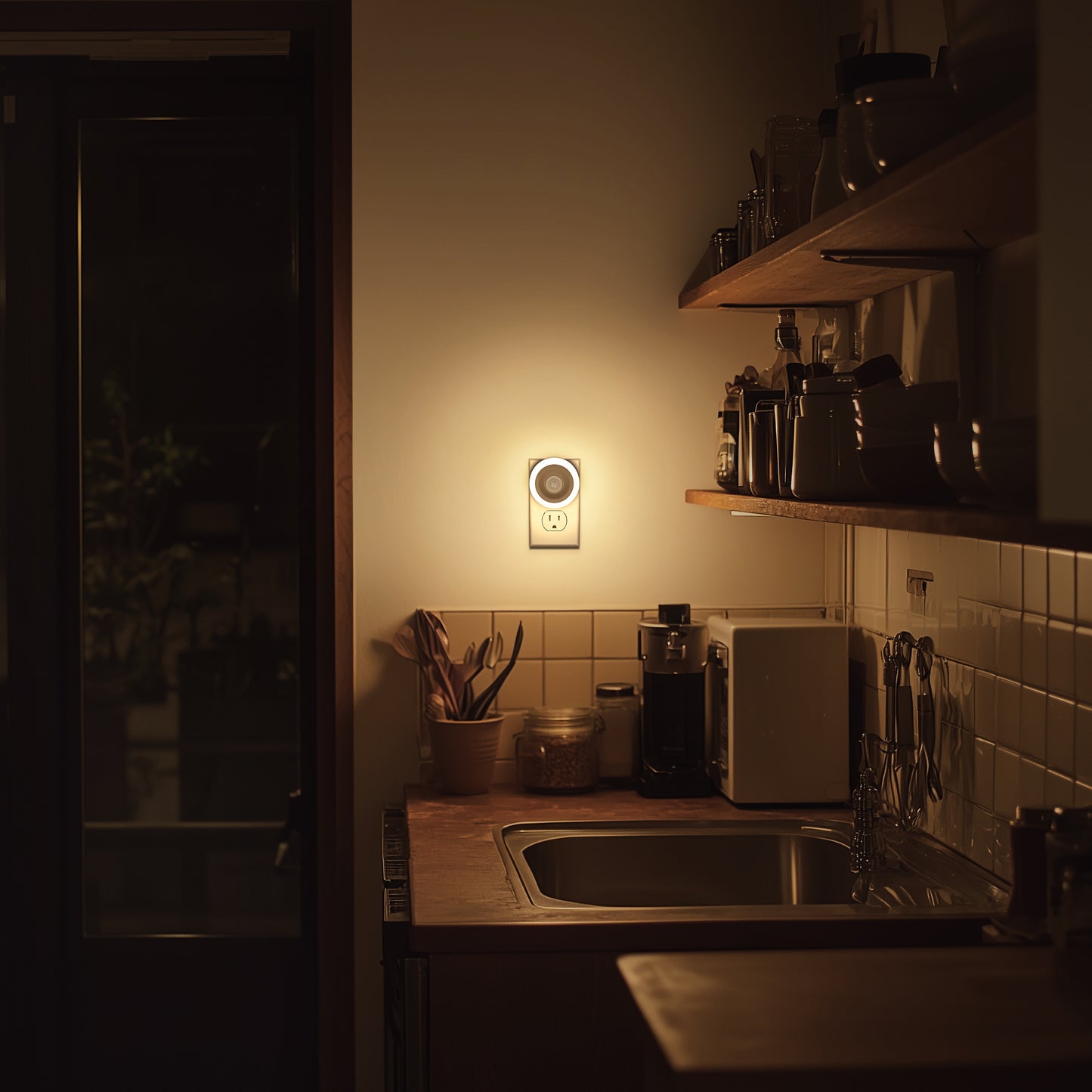 1-Light Motion Sensor Night Light Plug in 0. 6W Warm White, Automatic On/Off for Bedroom, Bathroom, Kids Room 2-Pack
