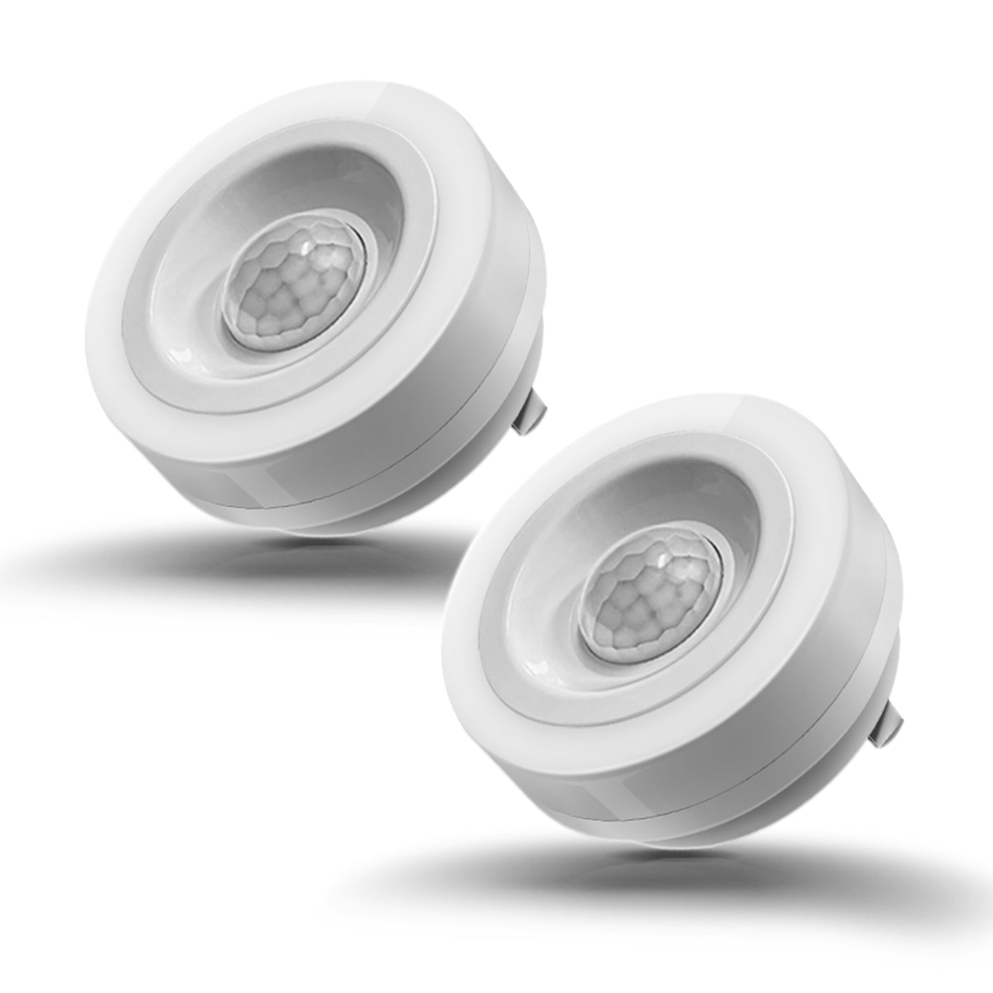 YANSUN 0.6W Plug-in Motion Sensor Integrated LED Night Light, White, Ice Blue, 2-Pack