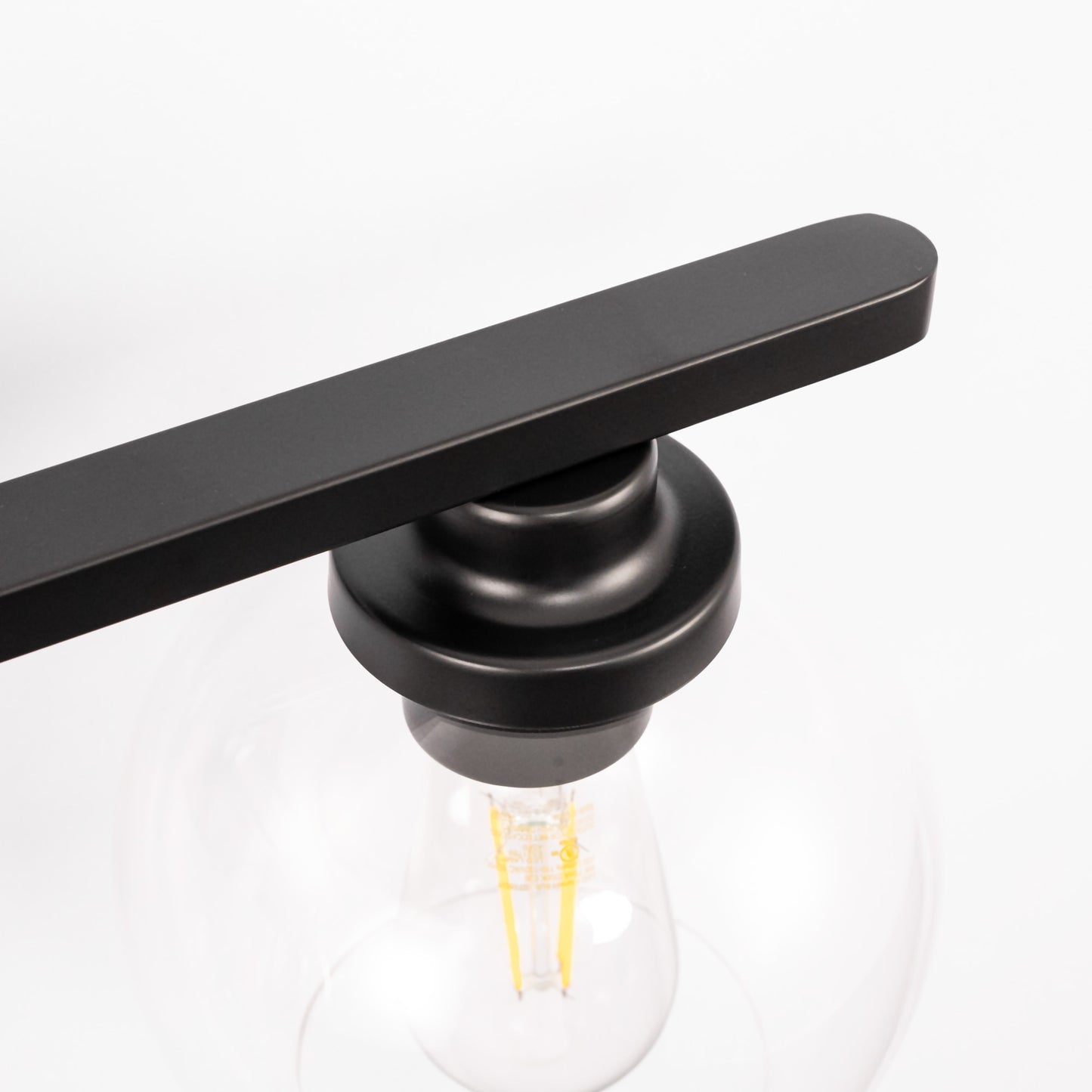 Elegant 25 in. 3-Light Matte Black Bathroom Vanity Light, Modern Farmhouse Wall Sconce with Open Globe Glass Shades