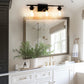 Elegant 25 in. 3-Light Matte Black Bathroom Vanity Light, Modern Farmhouse Wall Sconce with Open Globe Glass Shades