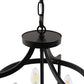 4-Light Black Drum Pendant Light, Convertible Semi Flush Mount Ceilingfor Dining Room,Bedroom, Foyer, Entryway