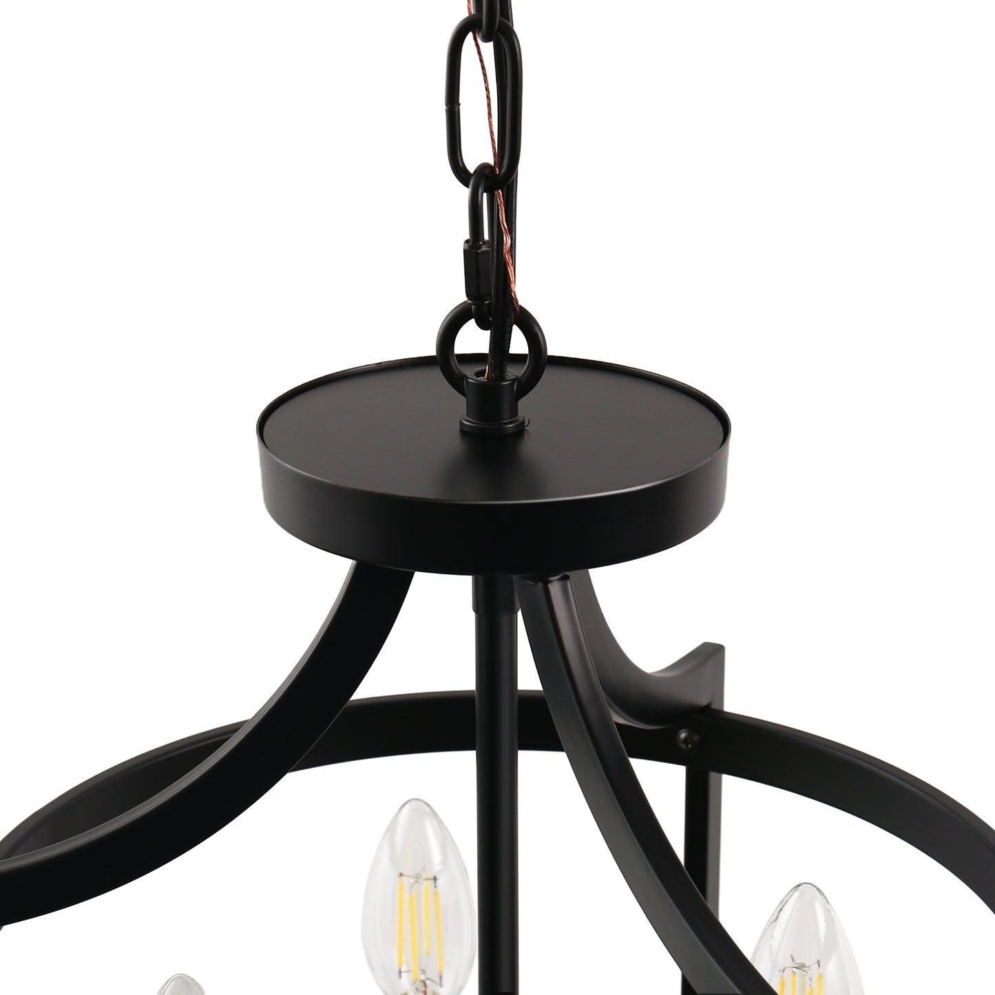 4-Light Black Drum Pendant Light, Convertible Semi Flush Mount Ceilingfor Dining Room,Bedroom, Foyer, Entryway