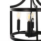 4-Light Black Drum Pendant Light, Convertible Semi Flush Mount Ceilingfor Dining Room,Bedroom, Foyer, Entryway