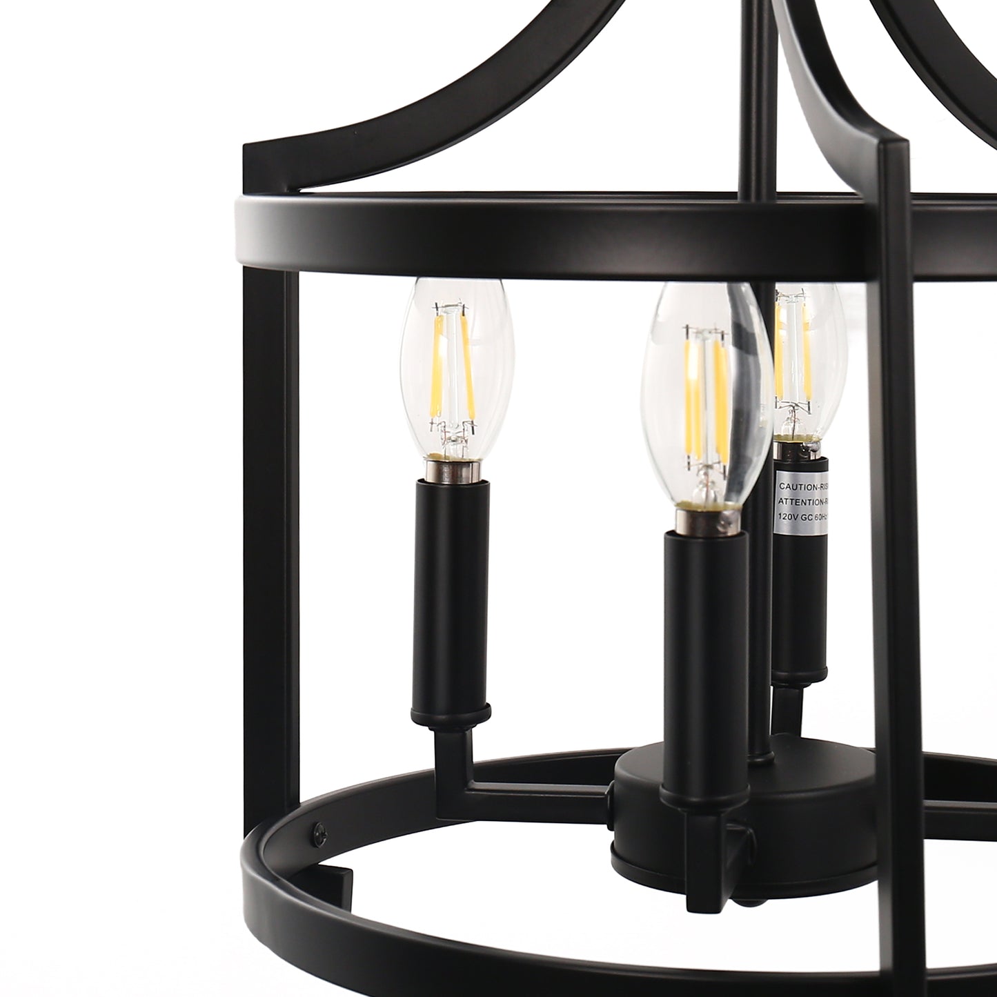 4-Light Black Drum Pendant Light, Convertible Semi Flush Mount Ceilingfor Dining Room,Bedroom, Foyer, Entryway