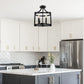 4-Light Black Drum Pendant Light, Convertible Semi Flush Mount Ceilingfor Dining Room,Bedroom, Foyer, Entryway