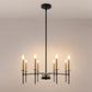 8 Light Modern Farmhouse Black and Gold Chandelier for Dining Room Over Table,Hanging Ceiling Candle Chandeliers
