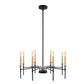 8 Light Modern Farmhouse Black and Gold Chandelier for Dining Room Over Table,Hanging Ceiling Candle Chandeliers