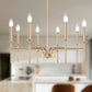 8-Light Modern Farmhouse Gold Chandelier for Dining Room Over Table,Hanging Ceiling Candle Chandeliers