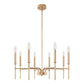 8-Light Modern Farmhouse Gold Chandelier for Dining Room Over Table,Hanging Ceiling Candle Chandeliers