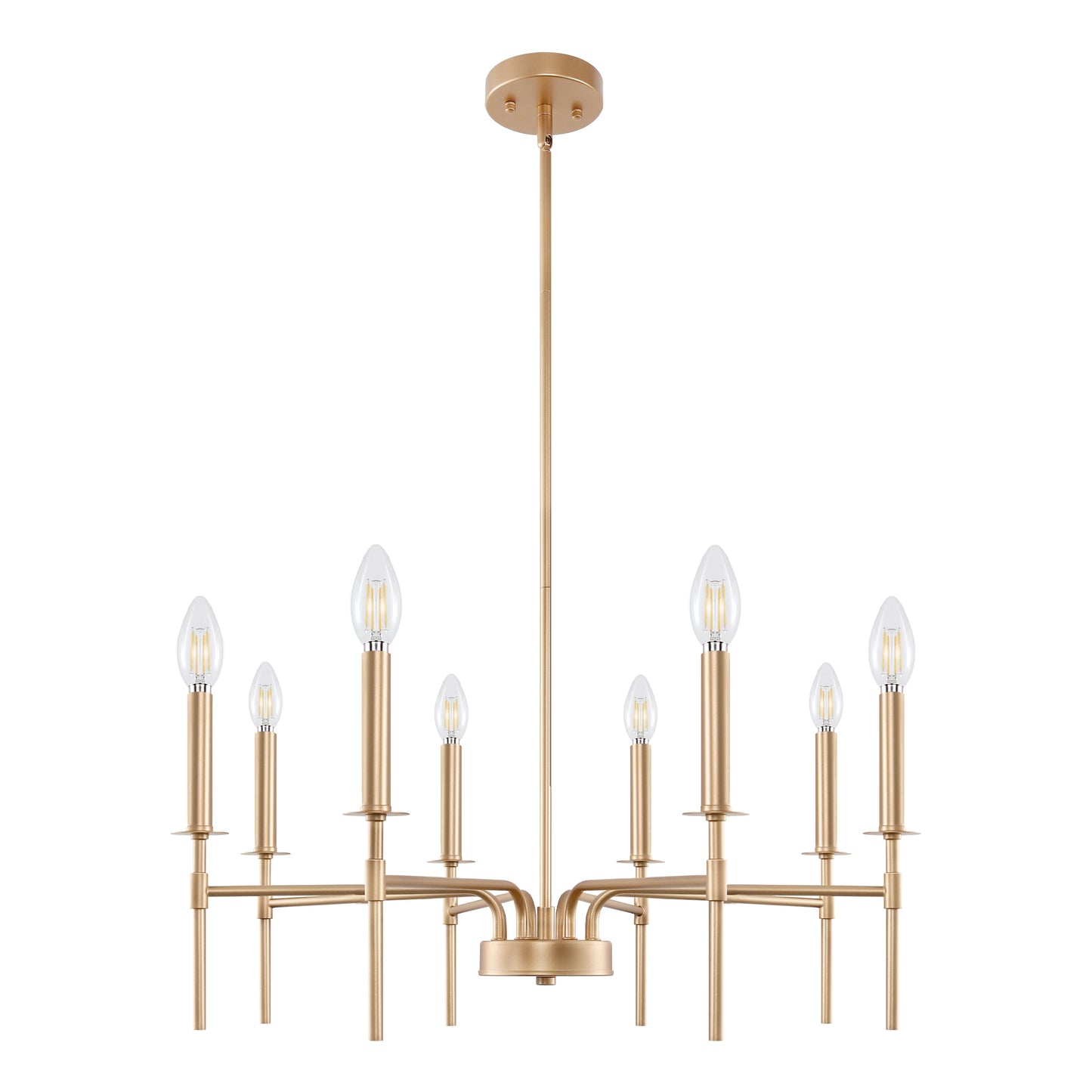 8-Light Modern Farmhouse Gold Chandelier for Dining Room Over Table,Hanging Ceiling Candle Chandeliers